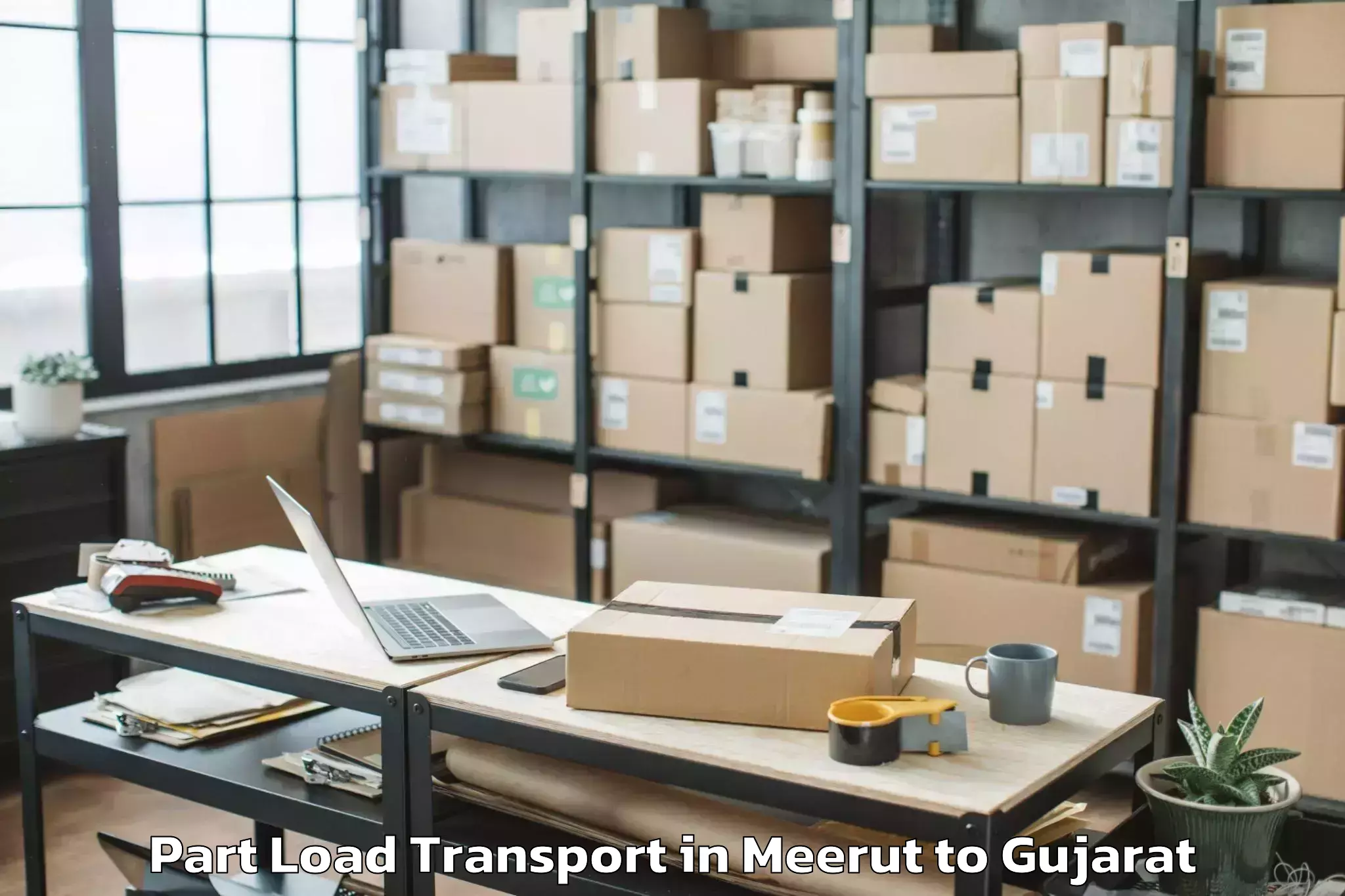 Affordable Meerut to Palitana Part Load Transport